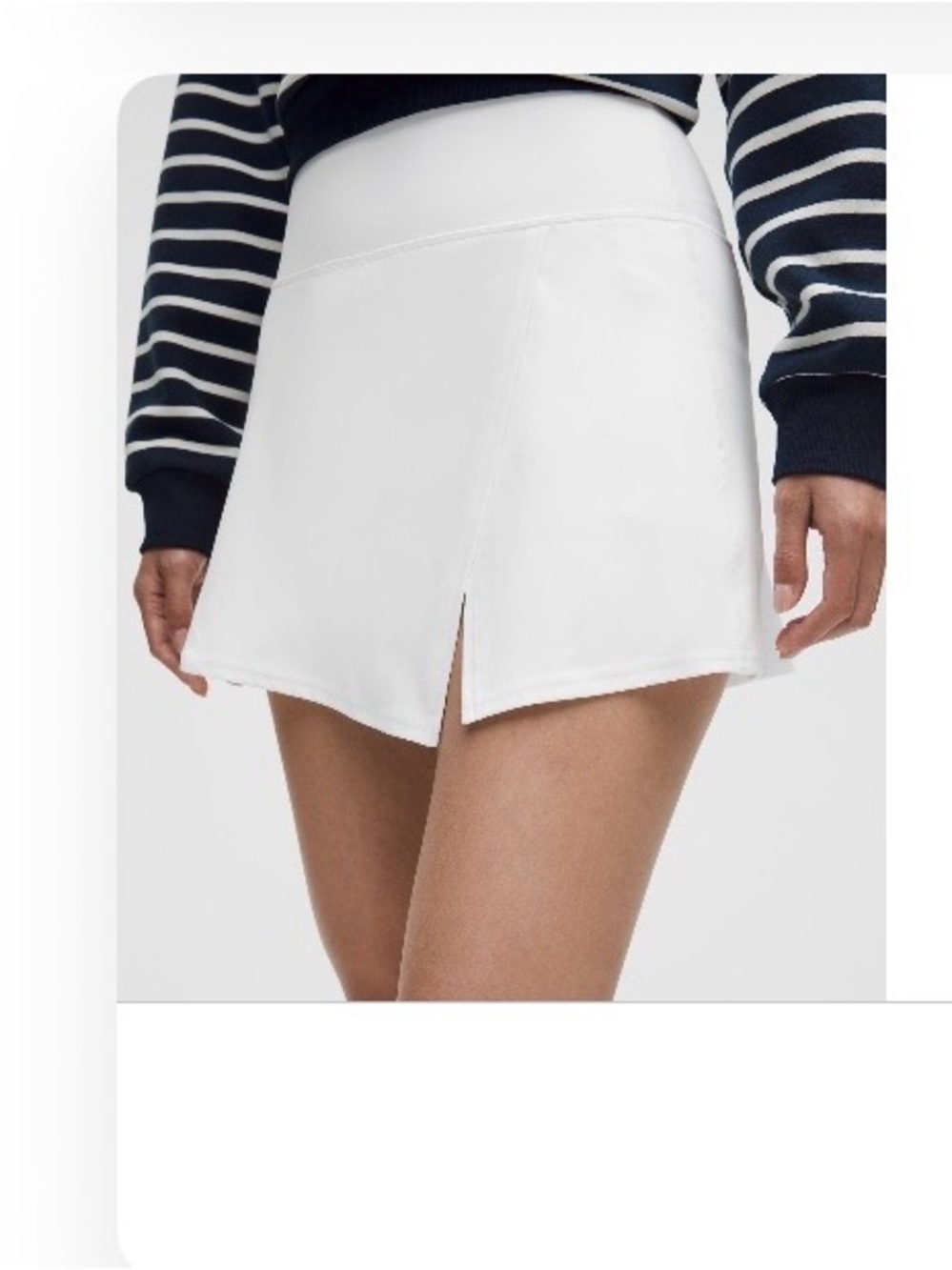 lululemon athletica White Asymmetrical Wrap-Front Skort- 12 - Flawed (pics)